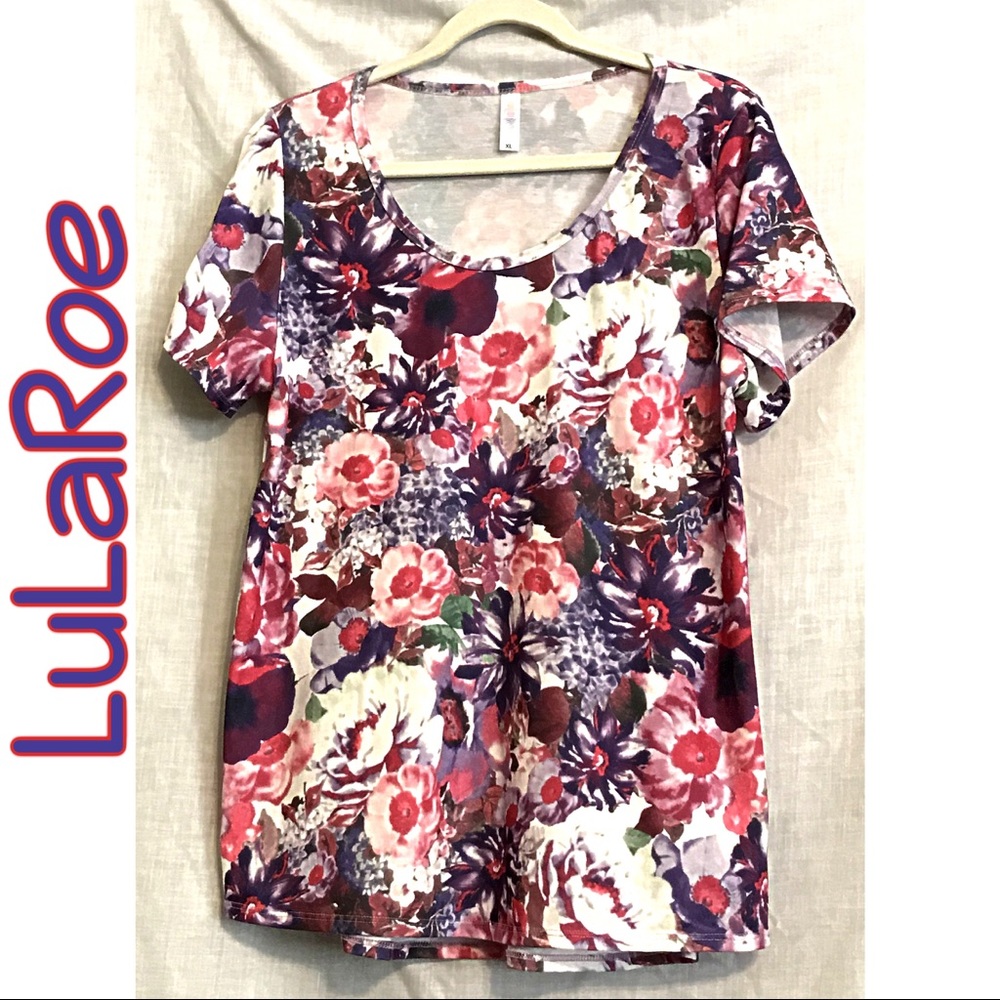 LuLaRoe Floral Classic Tee T Shirt T-Shirt M  NWOT